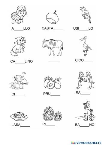 Completa  gna -gne-gni-gno-gnu