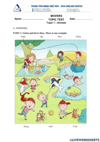 Idict 2-Test unit 1-Animal-Listening test