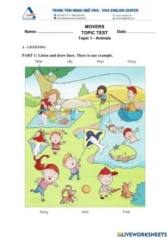 Idict 2-Test unit 1-Animal-Listening test