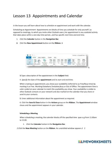 Lesson 13 Appointments and Calendars