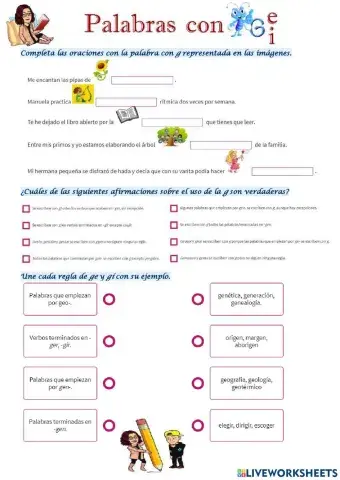 Palabras con ge y gi