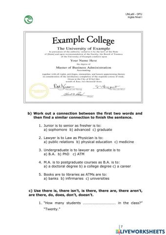 UNLaM - PRESENT SIMPLE