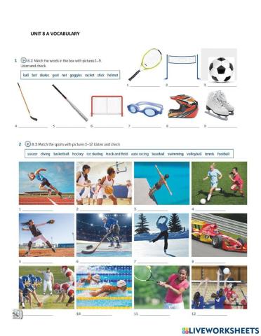 I6 Unit 8A Vocabulary