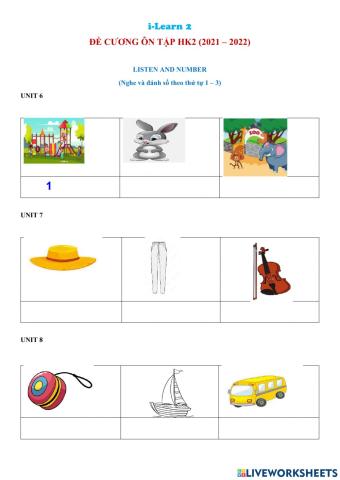 G2 - review 2 - listen & number