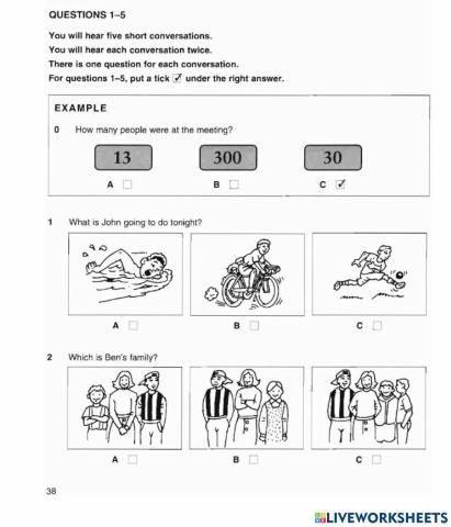 Ket 1-test 2-listening-part 1