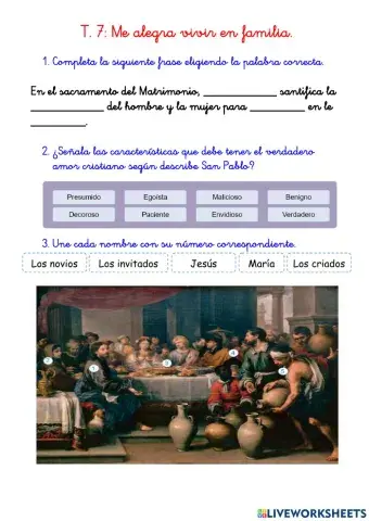 Tema 7: Me alegra vivir en familia