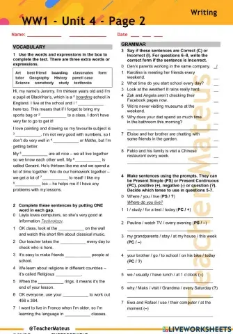 WW1 - Unit 4 - Page 2