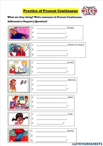 Practice of Present Continuous