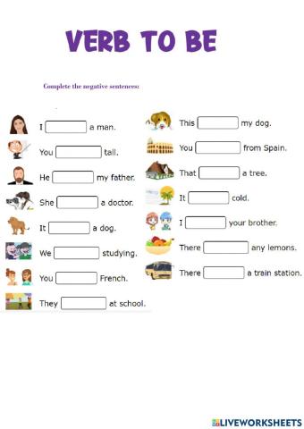 Verb to be - negative