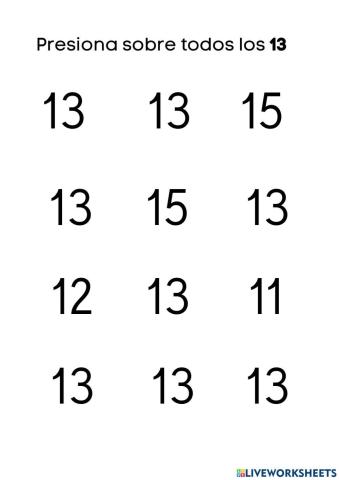 Selecciona números 13, 14 y 15