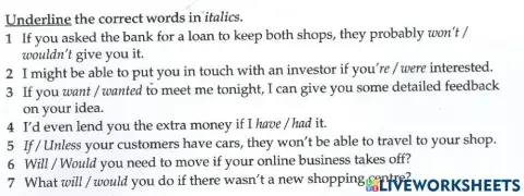 First and second conditionals
