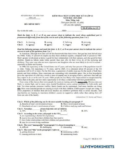 Bee English - Grade 12 (2019-2020)