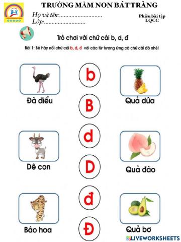 Phiếu BT LQCC b-d-đ MN Bát Tràng