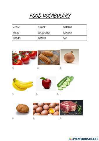 Food vocabulary