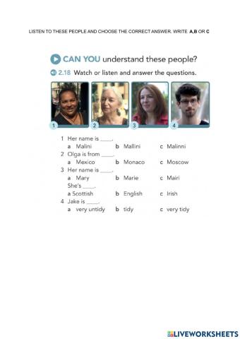 CAN YOU UNDERSTAND THESE PEOPLE 1- ELEMENTARY BOOK