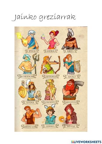 Erromatar eta Greziar Jainko eta Jainkosak