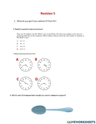 Practice Questions 5