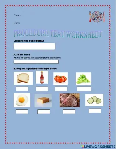 Procedure Text Worksheet