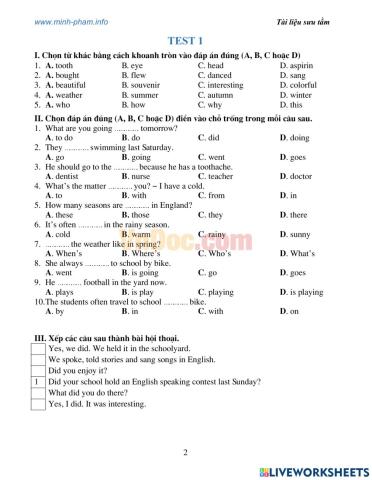 Test for second term