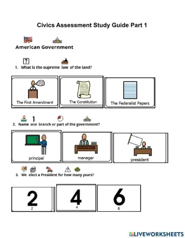 Civics Assessment Study Guide 1