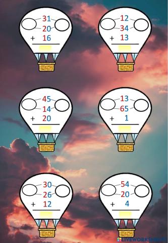 Sumas de 3 números de 2 cifras - 2