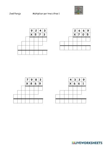 Multiplicar por tres cifras 1