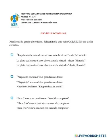 Uso de comillas y paréntesis