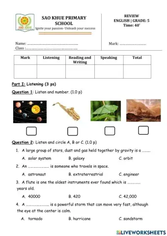 Review Explore Our world 5