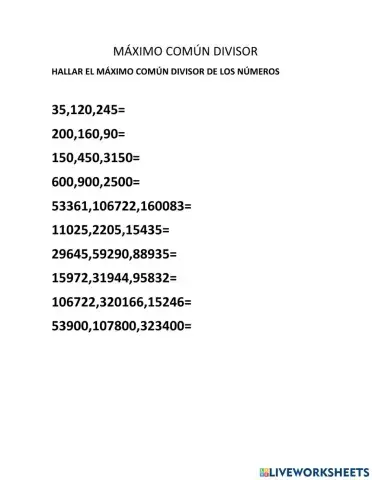 Máximo común divisor