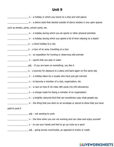 Ielts f2 listening&speaking unit 9 vocab