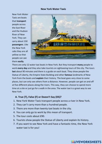 Reading (New York Water Taxis)