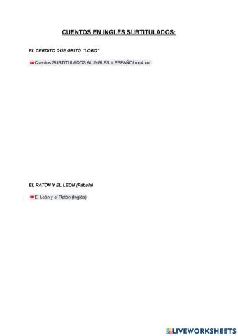 Cuentos subtitulados en inglés