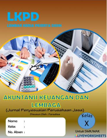 LKPD Jurnal Penyesuaian Perusahaan Jasa (Sampul, KP, KD, TP, IP, PB, PK)