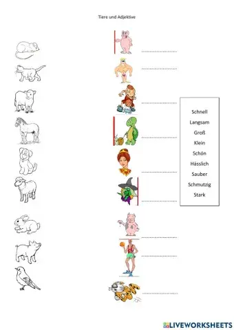 Adjektive und Tiere