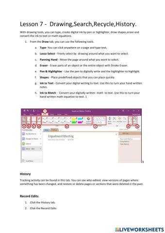 Lesson 7 -  Drawing,Search,Recycle,History.