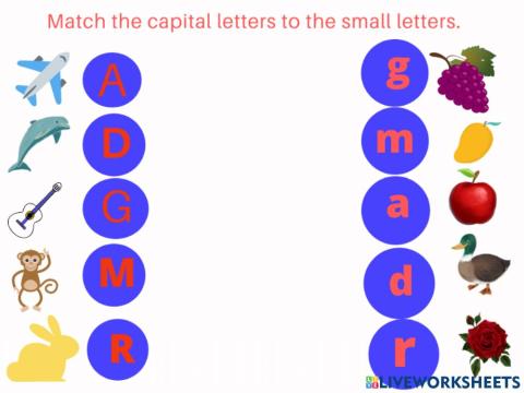 Match the capital letters to the small letters