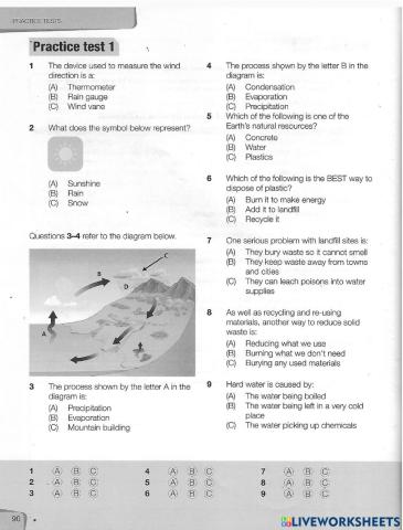 Pass CPEA Science Practice Worksheet 1
