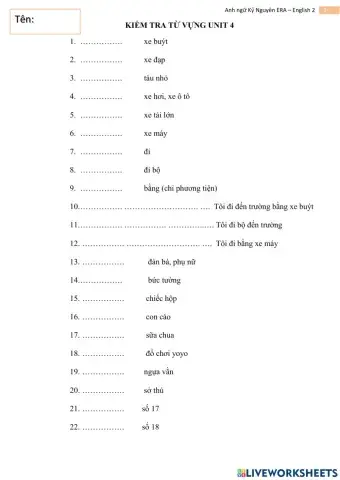 Grade 2 - Unit 4 - Words