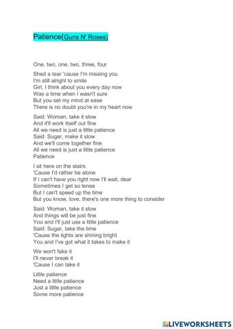 Patience Guns N' Roses