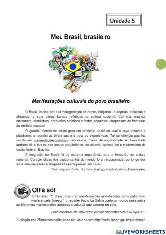 As manifestações culturais do BRASIL
