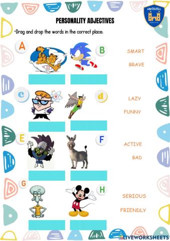 Personality adjectives