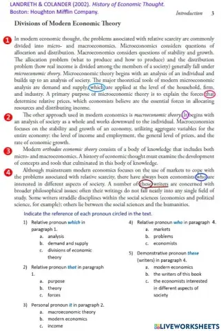 Divisions of modern economic theory