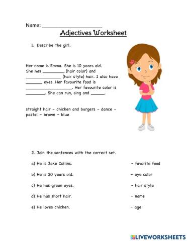 Activity 1 - Adjectives - L2,W3,S1