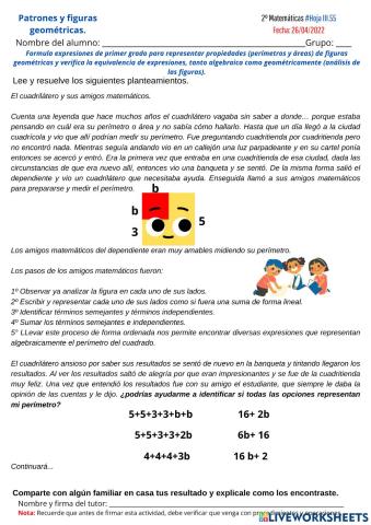 Patrones y figuras geométricas. Hoja 355
