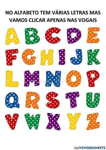 Vamos clicar nas vogais