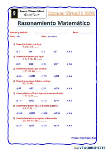 Raz Matematico 4to Sec