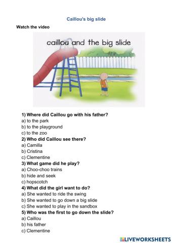 Caillou's big slide