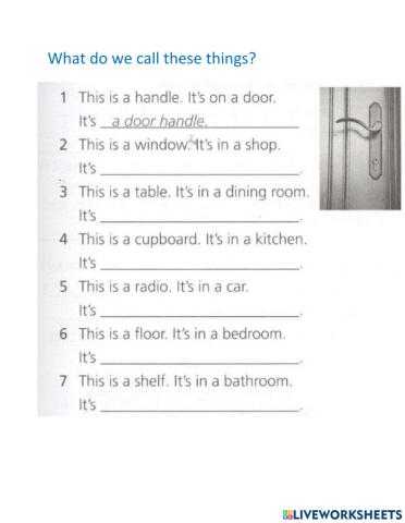 Home objects and furniture