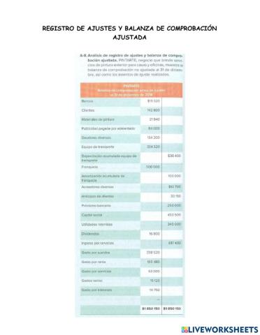 Registro de Ajustes y Balanza de Comprobación Ajustada