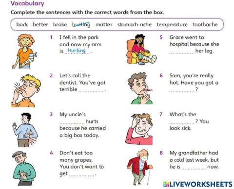 Health Vocabulary, Movers